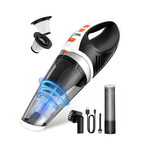 Aspiradora portátil inalámbrica 4 en 1 para coche, 12 kPa, motor sin escobillas de 45 000 rpm, 2 modos, batería de 6000 mAh y luz LED, para pelo, hogar, oficina y cocina