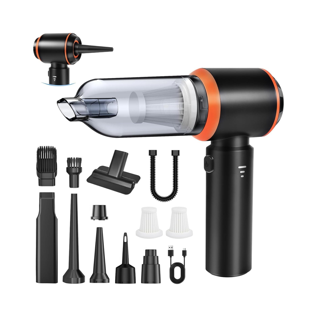 Aspirapolvere portatile senza fili 4 in 1, 25 000 Pa, 3 livelli, motore brushless, per auto, casa, ufficio e peli di animali