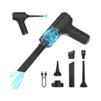 Mini aspiradora portátil inalámbrica para coche, 6500 Pa, motor de 100 W, filtro HEPA lavable y carga USB-C – Negro