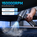 Aspirapolvere portatile senza fili 4 in 1, 25.000 Pa, motore brushless, 2 livelli di aspirazione e ricarica USB-C