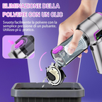 Aspirador de mão portátil sem fios, 27 000 Pa, 3 níveis de sucção, 220 000 rpm, recarregável e leve, para automóvel e cozinha