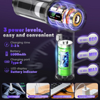 Aspiradora portátil inalámbrica 5 en 1, 27 000 Pa, motor sin escobillas de 120 W, batería recargable y 2 filtros HEPA lavables para hogar, coche, oficina y pelo de mascotas