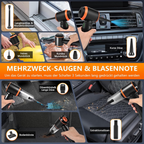 Aspirapolvere portatile senza fili 4 in 1, 25 000 Pa, 3 livelli, motore brushless, per auto, casa, ufficio e peli di animali