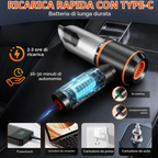 Aspirapolvere portatile senza fili 4 in 1, 25 000 Pa, 3 livelli, motore brushless, per auto, casa, ufficio e peli di animali