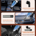 Aspiradora portátil inalámbrica 4 en 1 para coche, 12 kPa, motor sin escobillas de 45 000 rpm, 2 modos, batería de 6000 mAh y luz LED, para pelo, hogar, oficina y cocina