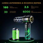 Aspirapolvere portatile senza fili per auto, 24 000 Pa, con funzione di aspirazione e soffiaggio e motore brushless, per cucina, auto, casa e peli di animali – Nero e oro