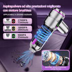 Aspirador de mão portátil sem fios, 27 000 Pa, 3 níveis de sucção, 220 000 rpm, recarregável e leve, para automóvel e cozinha